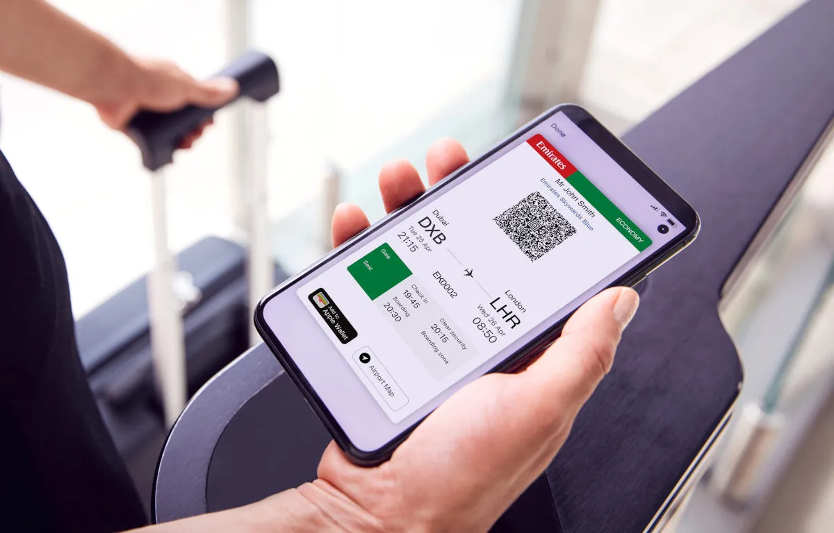 Mobilna karta pokładowa na smartfonie