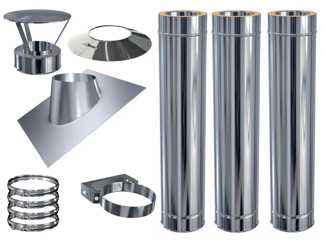 komin stalowy dwuścienny izolowany przekr&oacute;j