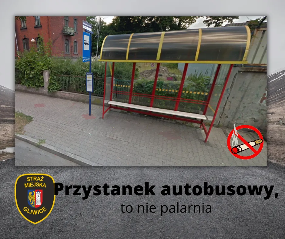 Zakaz palenia na przystanku autobusowym