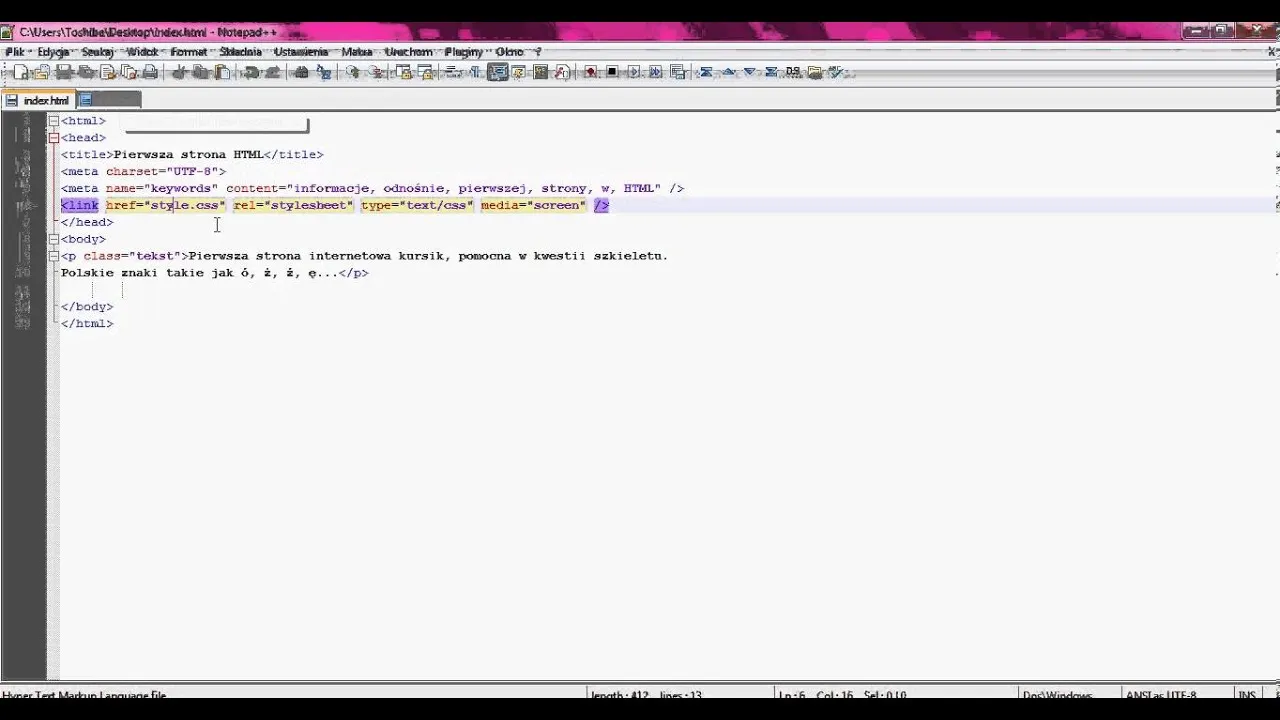 Przykłady kodu CSS zmiana koloru tekstu