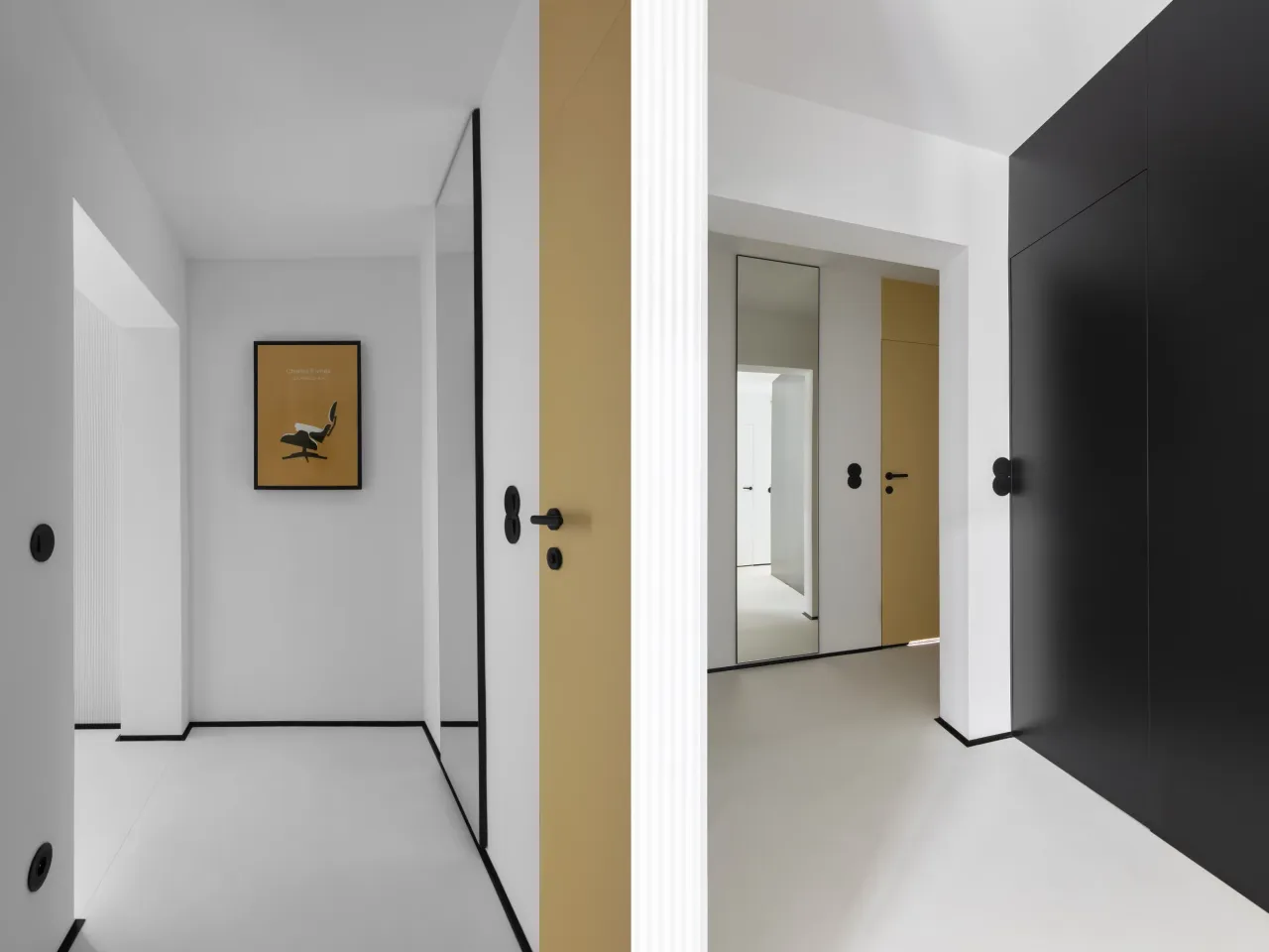 Lamperia w wysokim korytarzu optyczne triki