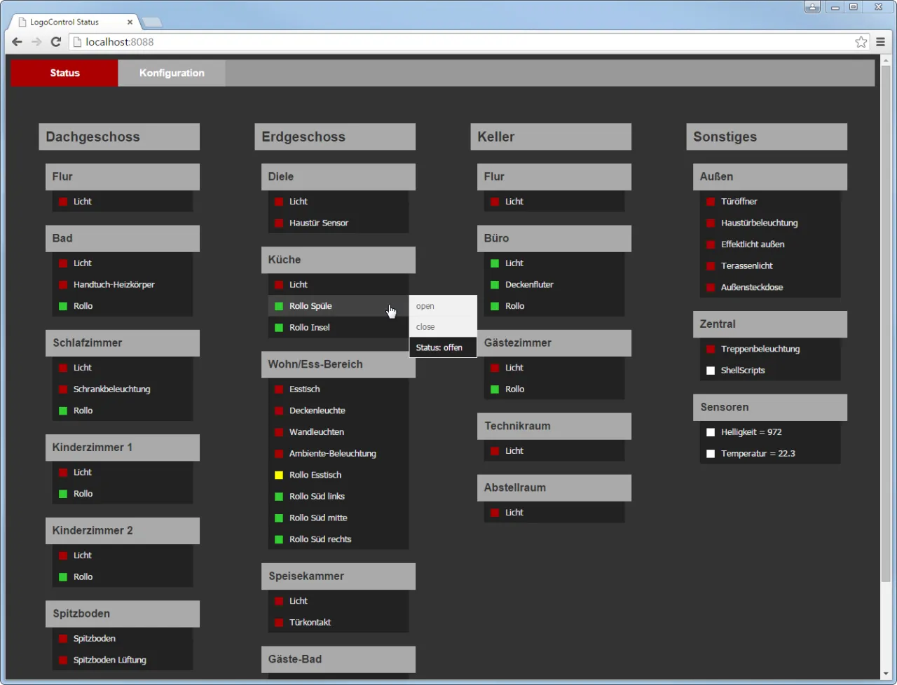 Siemens LOGO! Webserver Oberfläche Beispiel
