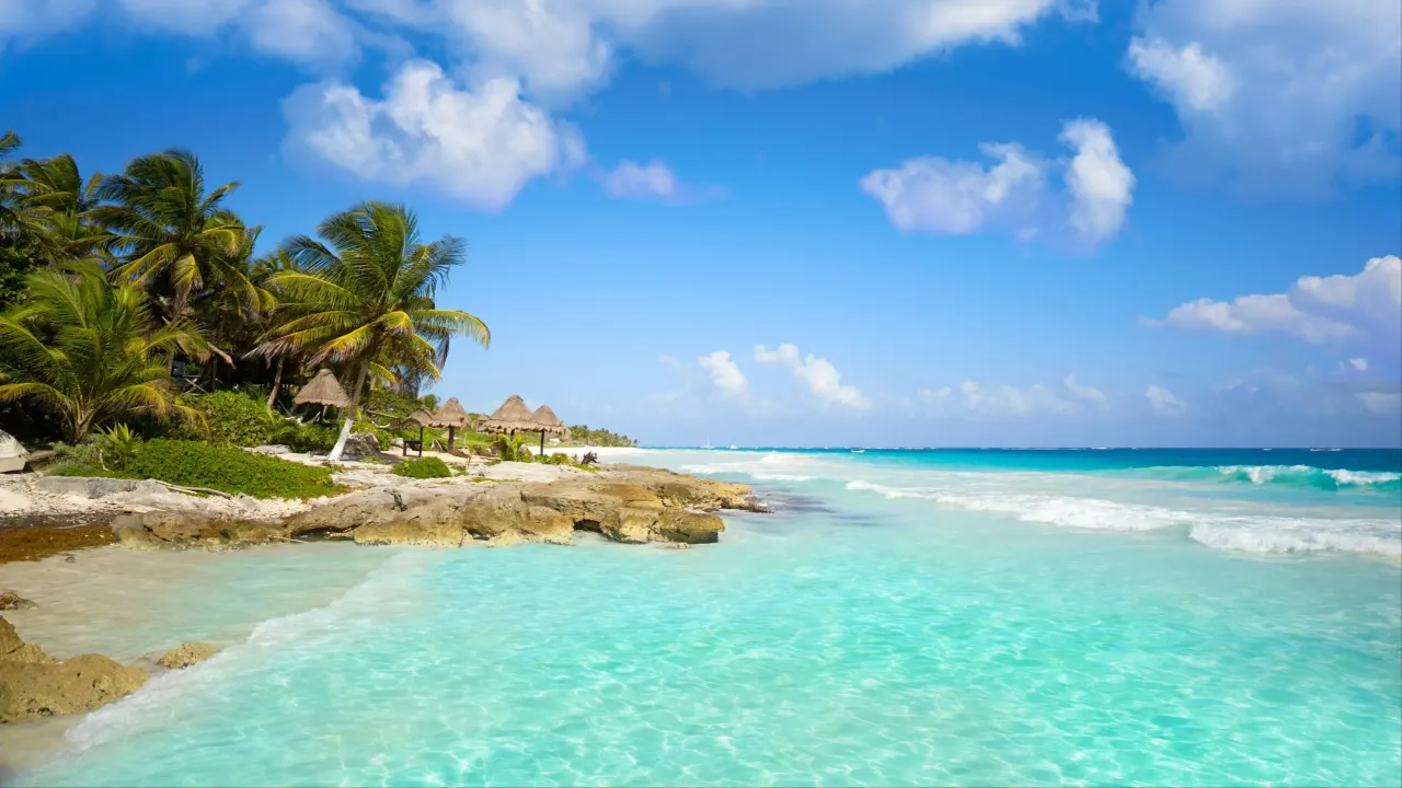 Mexiko Karibikküste Strand türkises Wasser