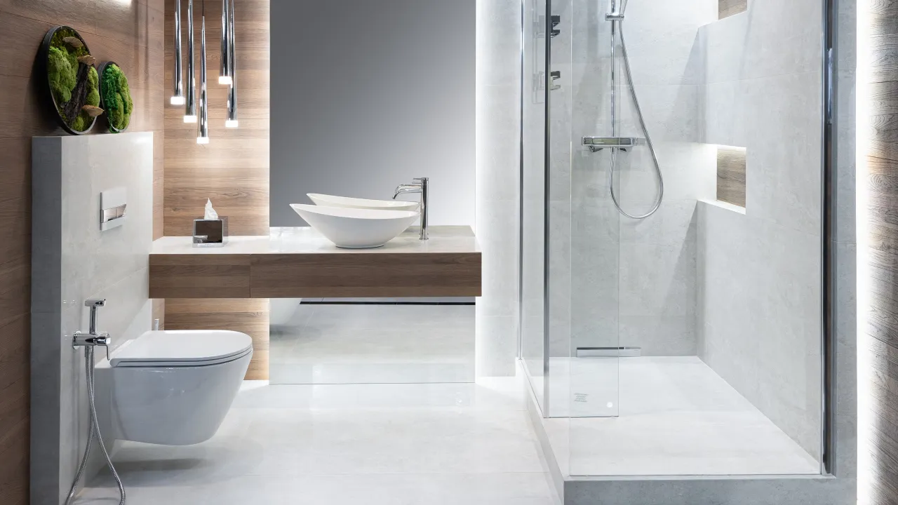 płytki wielkoformatowe mała łazienka