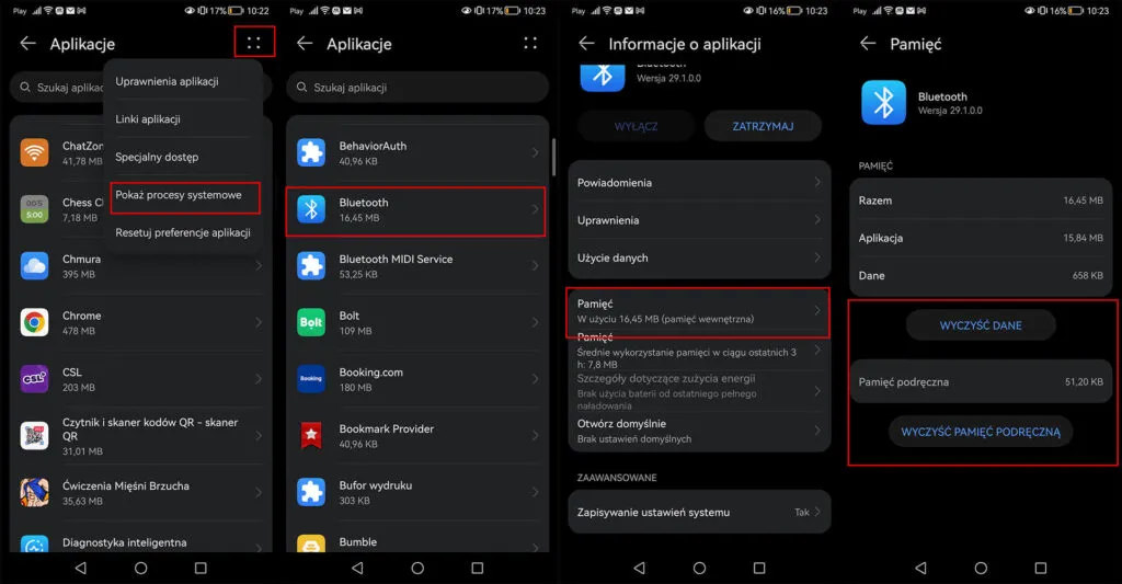 bluetooth ustawienia android