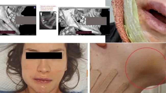 osoba z okładem na policzku po wyrwaniu zęba