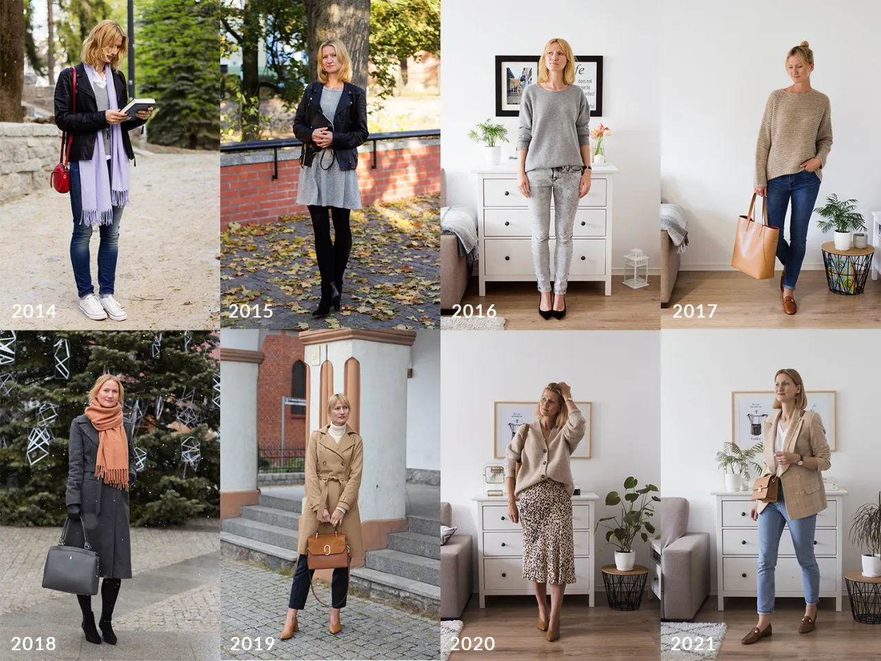 różne style w modzie kolaż