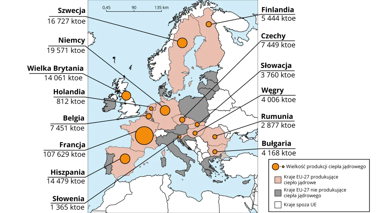 Mapa elektrowni jądrowych Francja