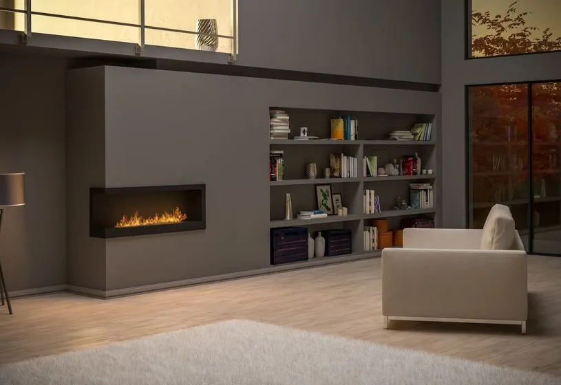 różne rodzaje biokominków we wnętrzach