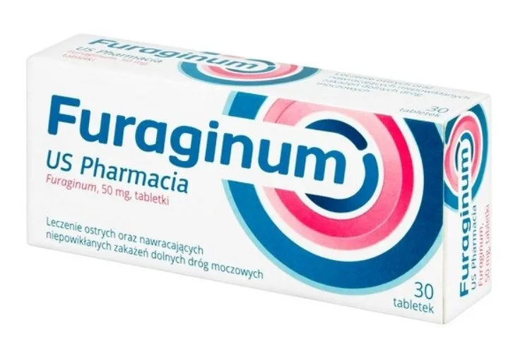 Opakowania leków furagina 50 mg i 100 mg
