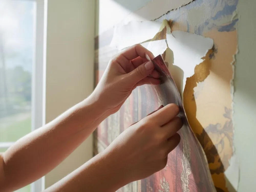 przygotowanie ściany do tapetowania, usuwanie starych tapet