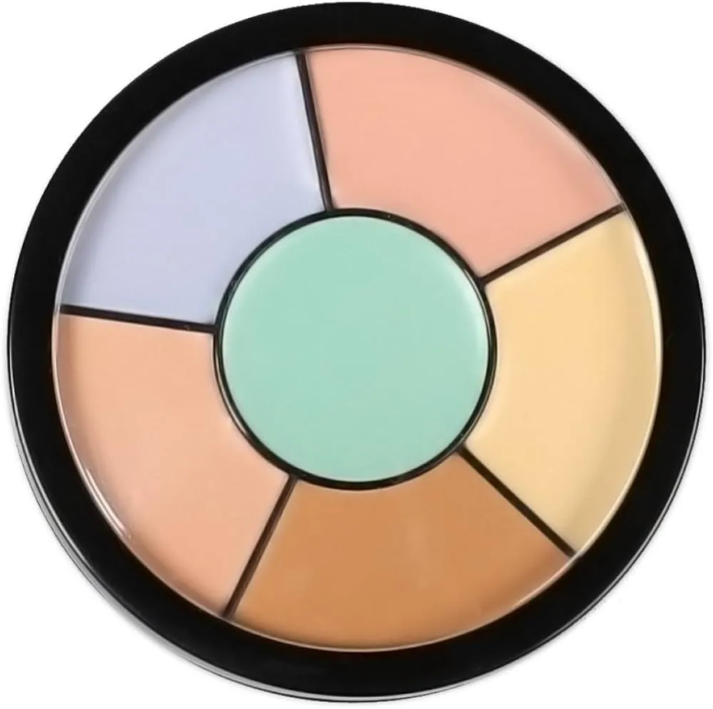 korekcja koloru pod oczami, paleta korektorów kolorowych