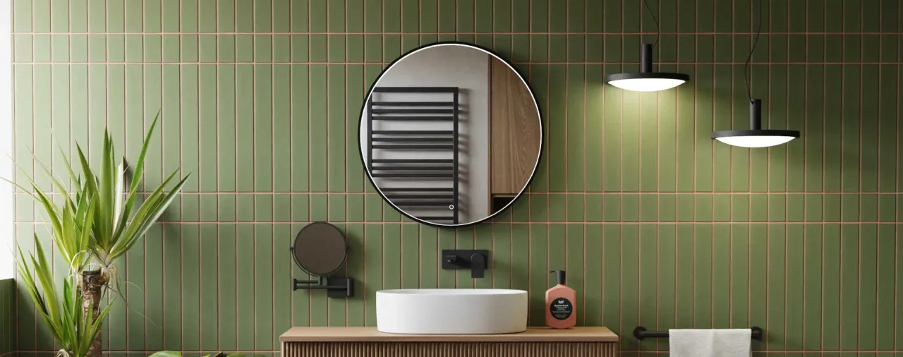 różne sposoby podświetlenia lustra okrągłego