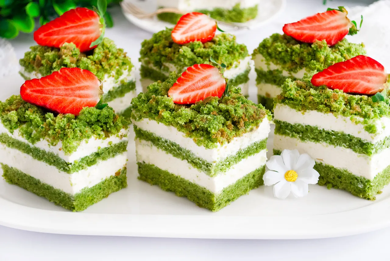 ciasto leśny mech ze szpinakiem