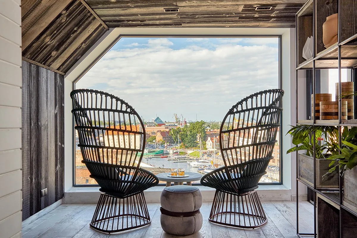 Wnętrze nowoczesnego hostelu w Gdańsku