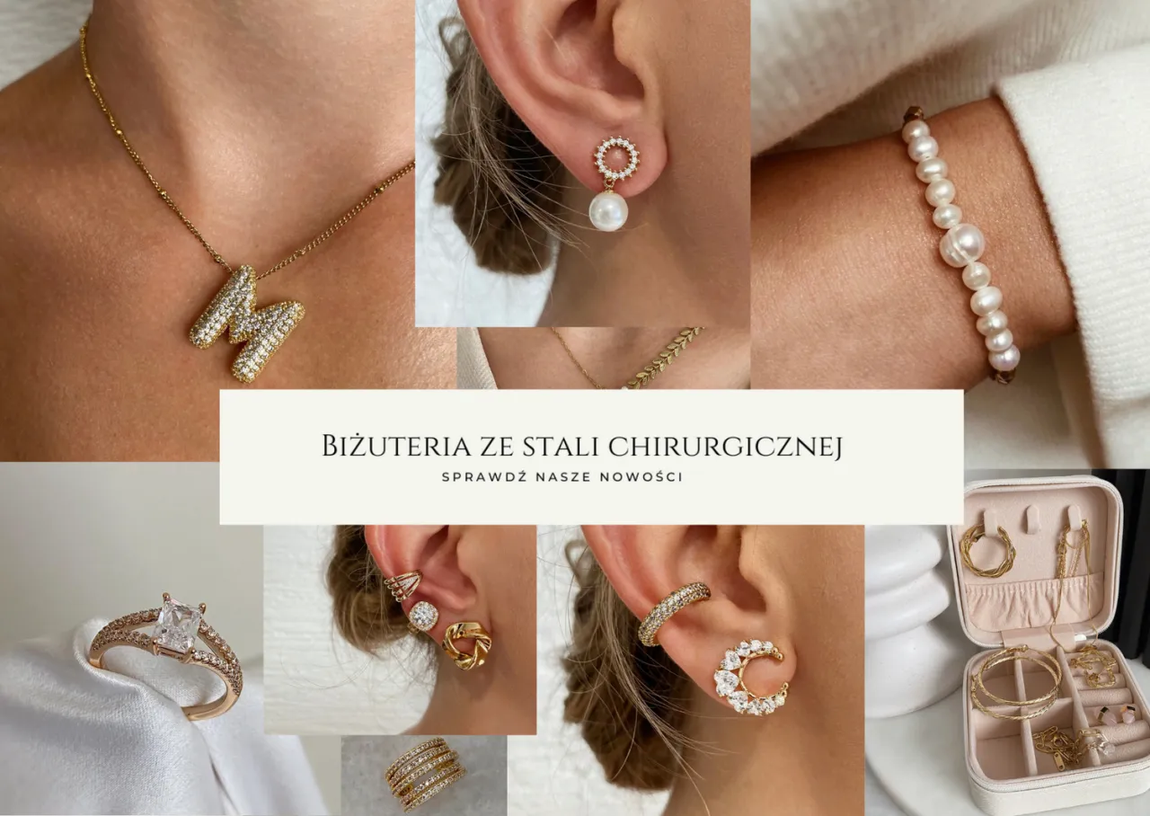 Różnorodność biżuterii ze stali chirurgicznej w sklepach internetowych