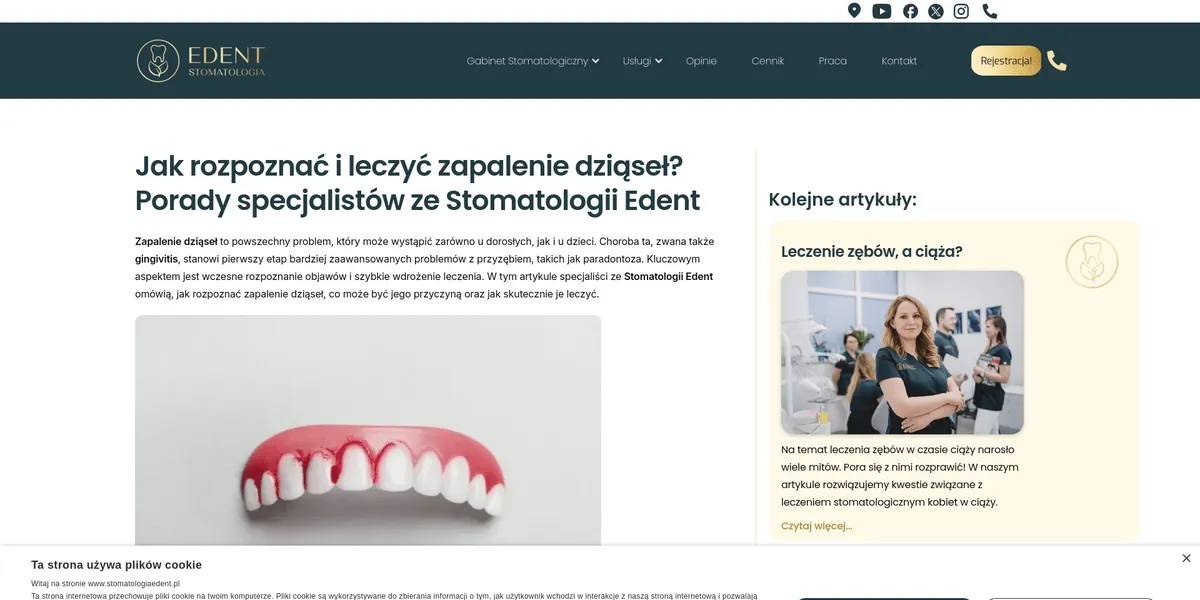 kiedy do dentysty z opuchniętym dziąsłem infografika