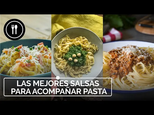 collage de diferentes platos de pasta carbonara pesto bolo&ntilde;esa