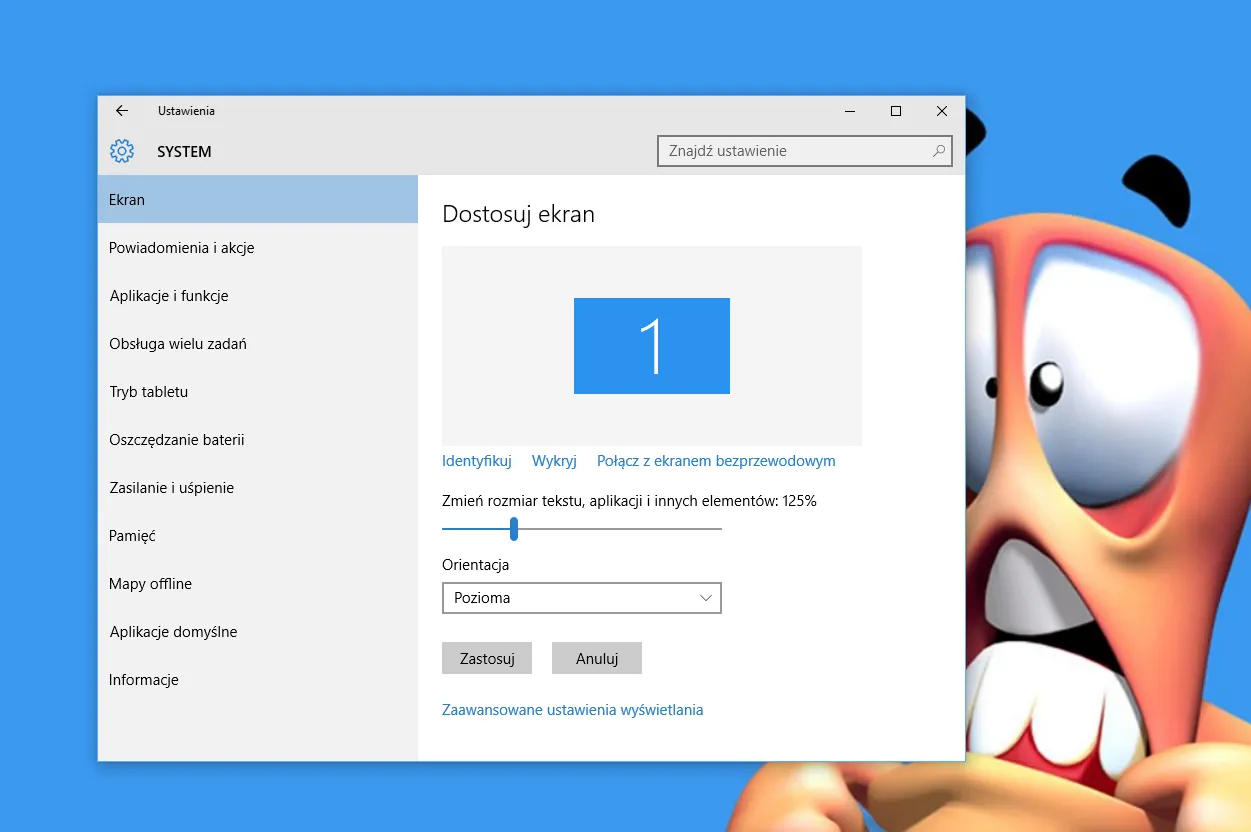 Monitor 4K mały tekst