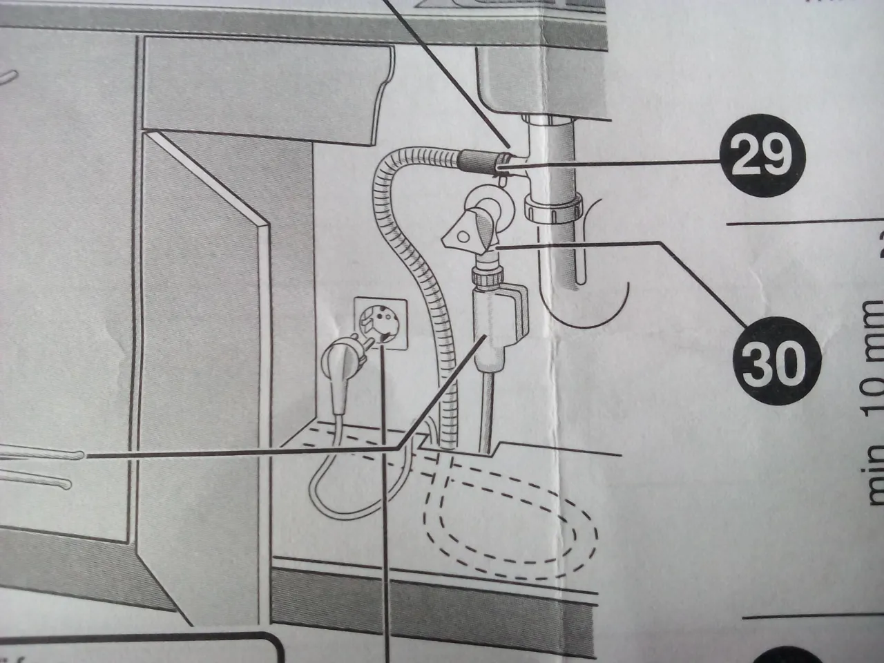 schemat podłączenia zmywarki do baterii kuchennej