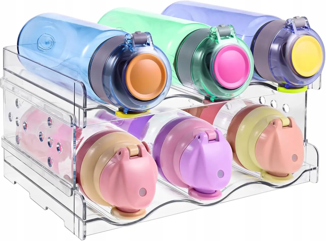 r&oacute;żne typy p&oacute;łek na napoje, organizery do lod&oacute;wki, stojaki na wino