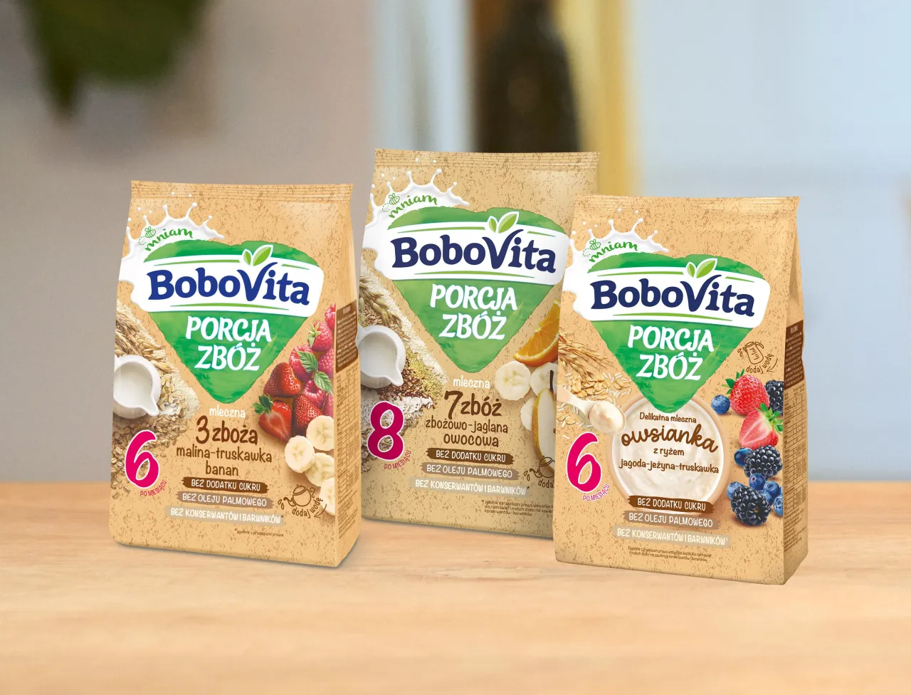 opakowania pierwszych kaszek dla niemowląt bez cukru