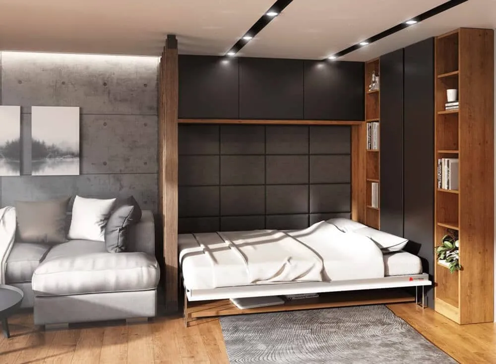 meble wielofunkcyjne do małych mieszkań sypialnia w salonie