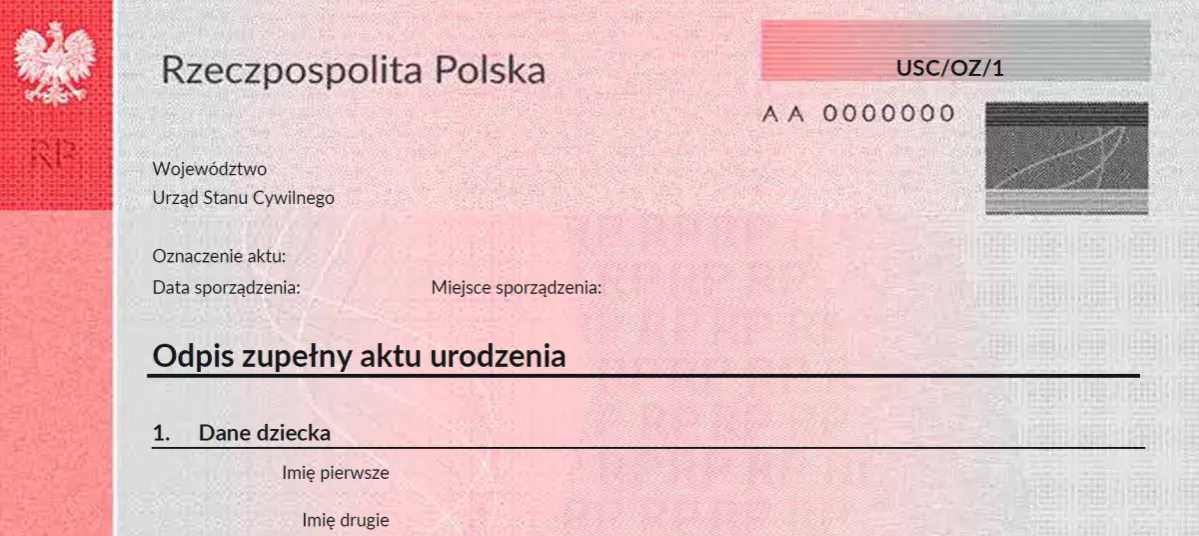 Akt urodzenia bez opłat, dokumenty bezpłatne