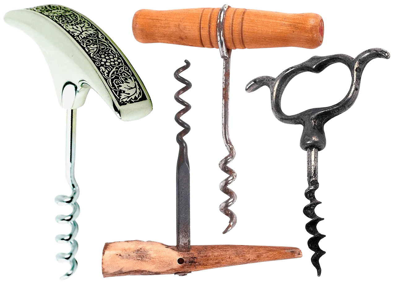 r&oacute;żne typy korkociąg&oacute;w do wina