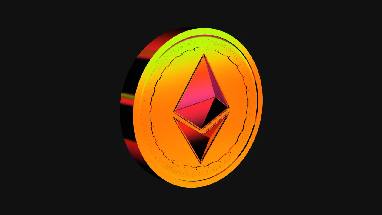 Złota moneta z symbolem Ethereum, jakby wyjęta z ethereum pool co.