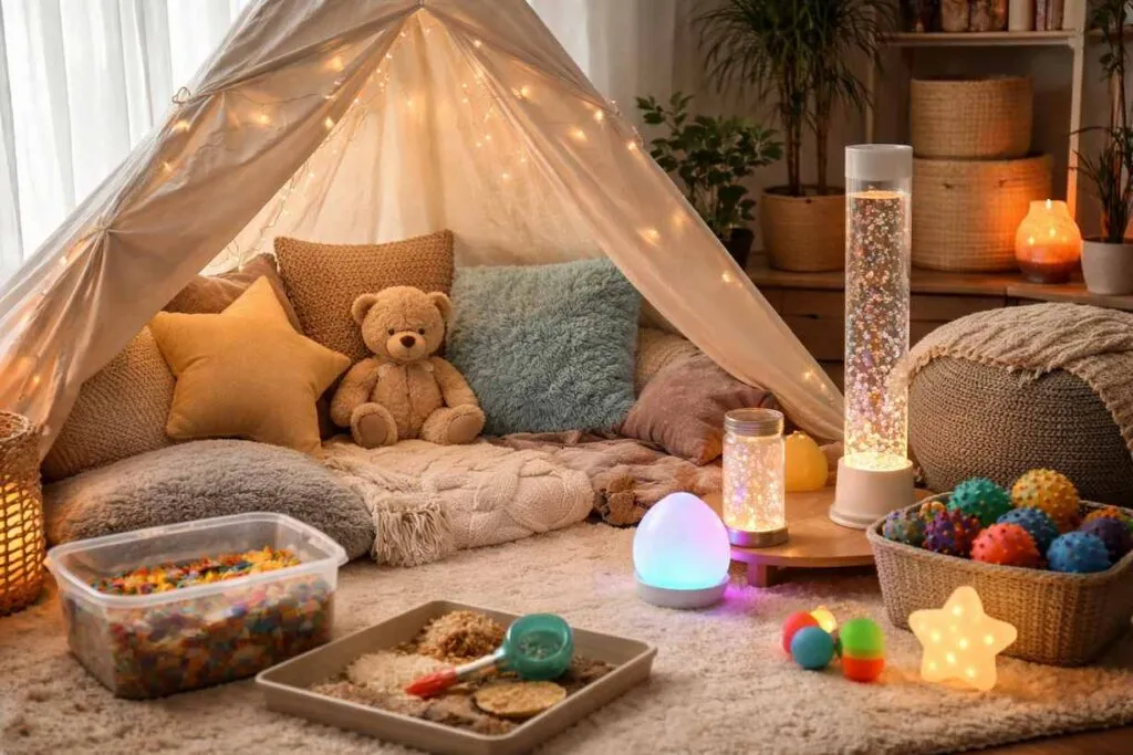 Domowy kącik sensoryczny dla dziecka pomysły