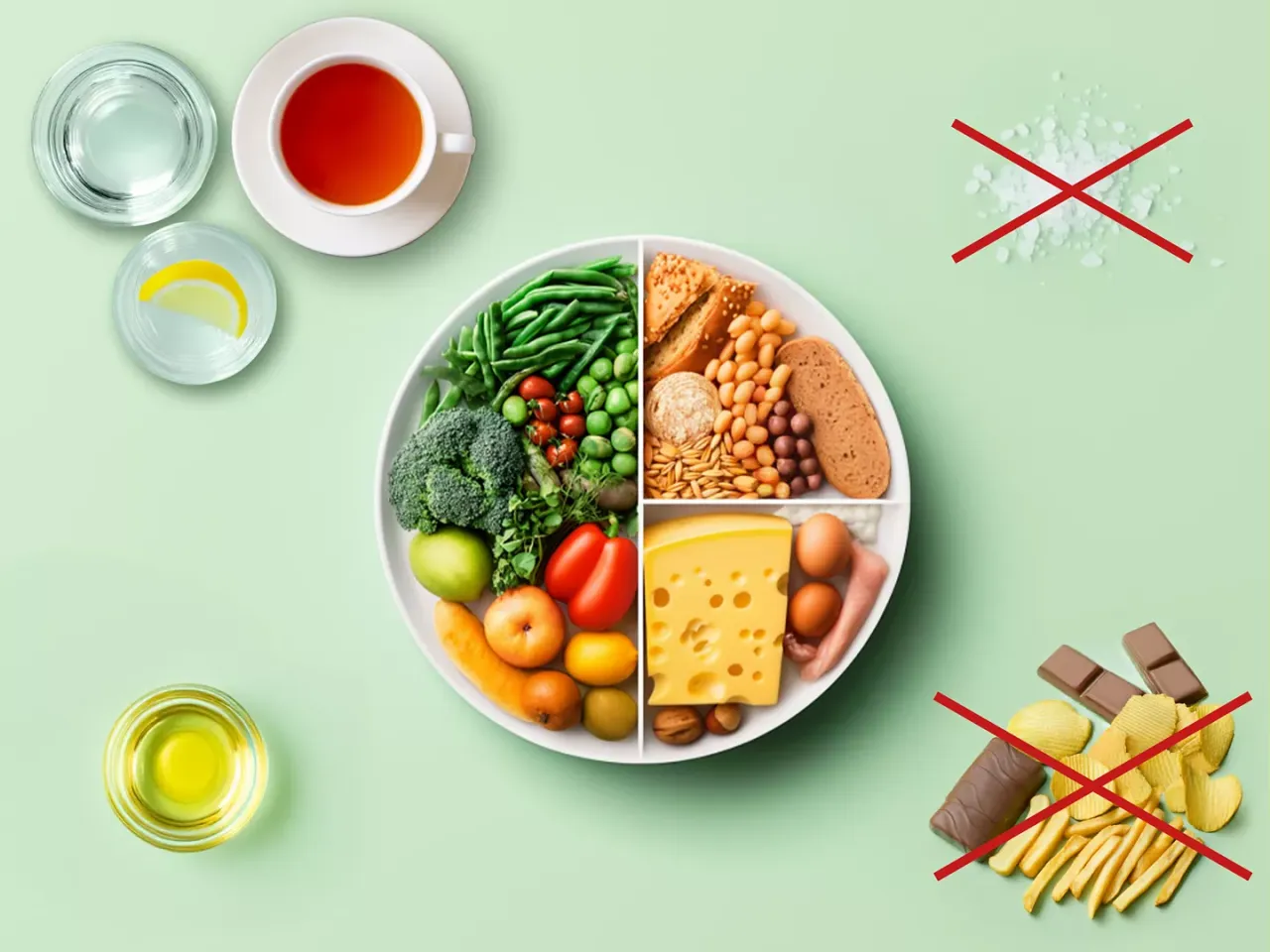 Zdrowe węglowodany na śniadanie: pieczywo, fasola, orzechy, owoce i warzywa. Unikaj soli, słodyczy i chipsów.