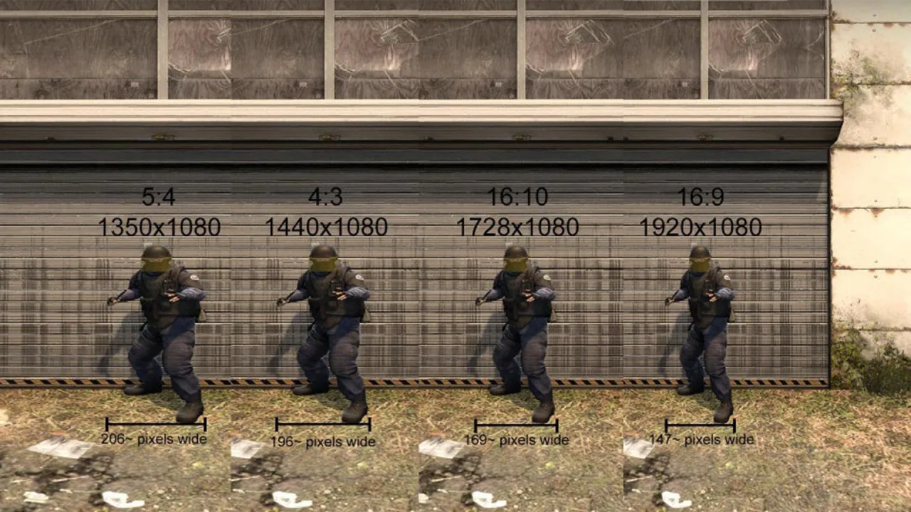 CS2 4:3 stretched vs black bars comparison