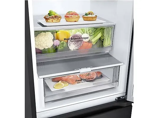 lodówka no frost wnętrze z pojemnikami na żywność