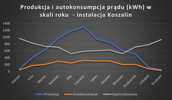 wykres autokonsumpcja fotowoltaika net-billing