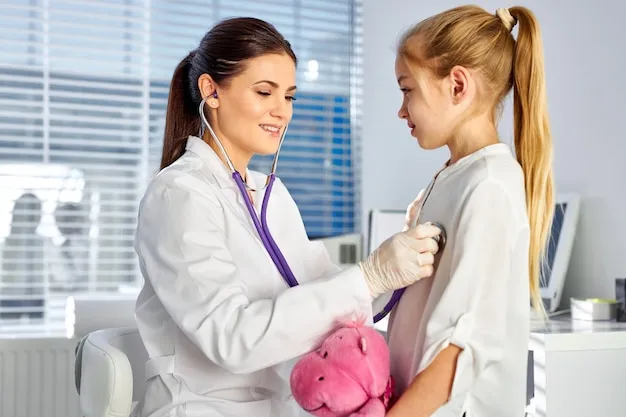 pediatra bada dziecko stetoskopem