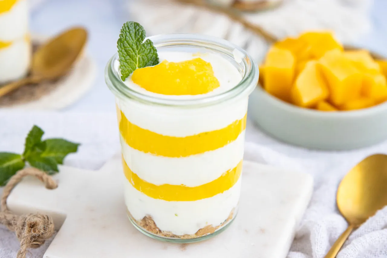 Mango Joghurt Dessert im Glas Anleitung