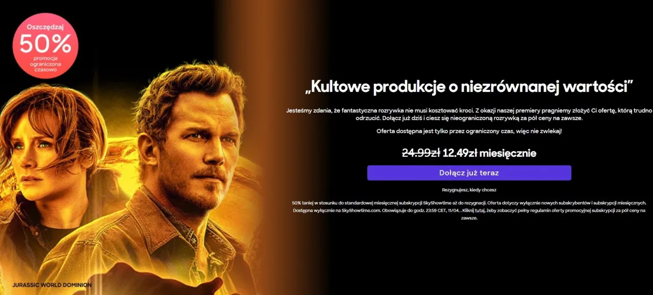 SkyShowtime promocja roczna subskrypcja 33 procent taniej