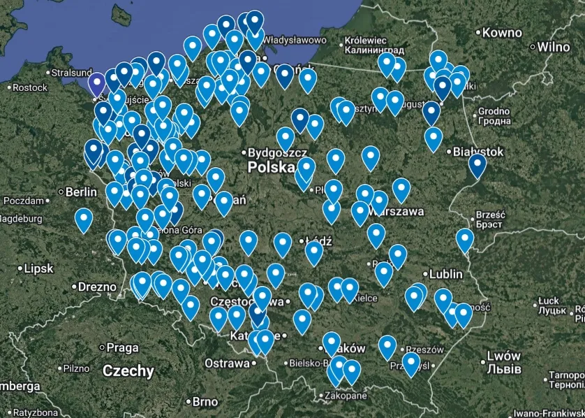 Mapa rzek g&oacute;rskich Polski dla kajakarzy
