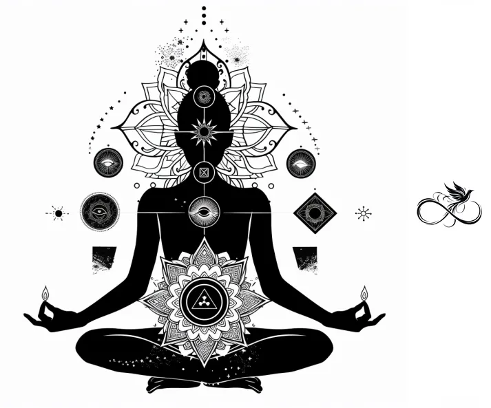 tatuaż kwiat lotosu joga