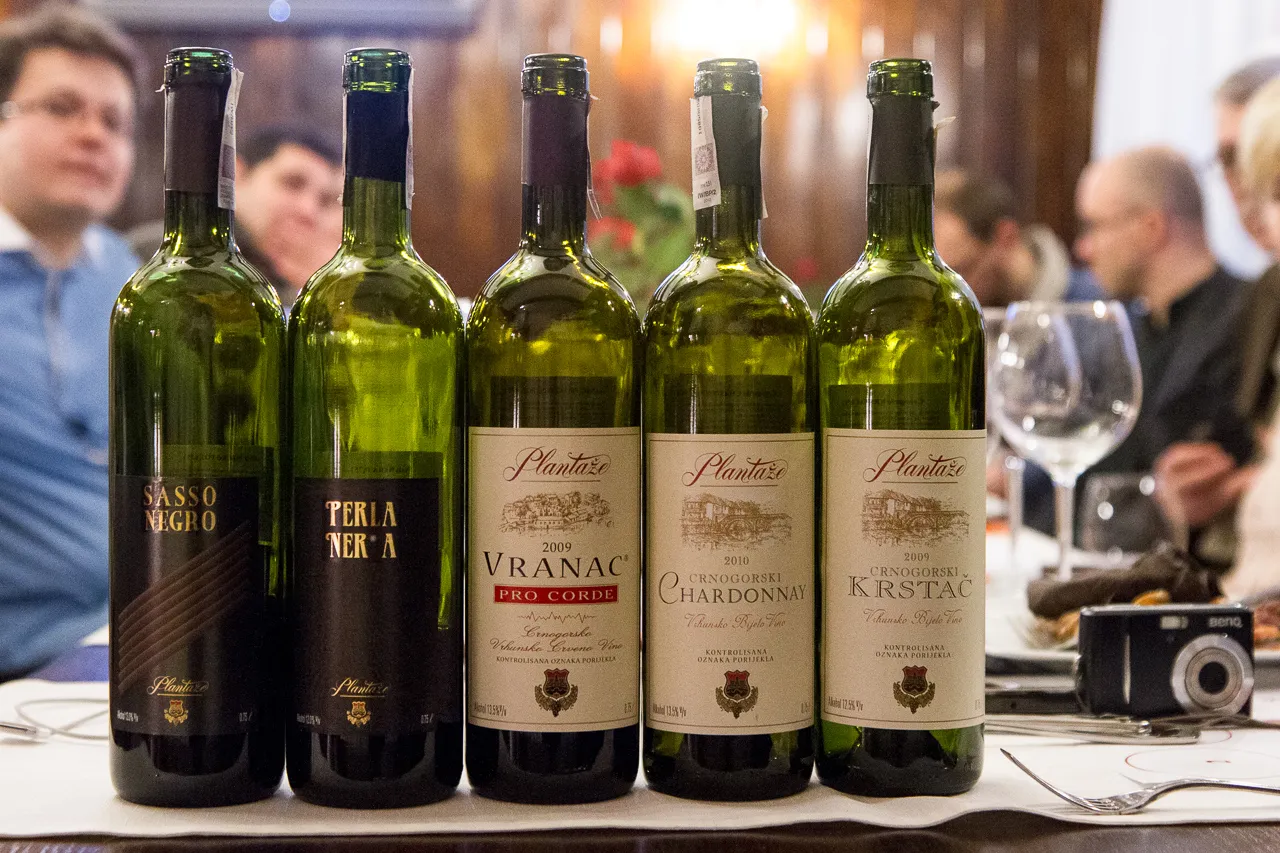 Czarnogórskie wino Vranac i Krstač