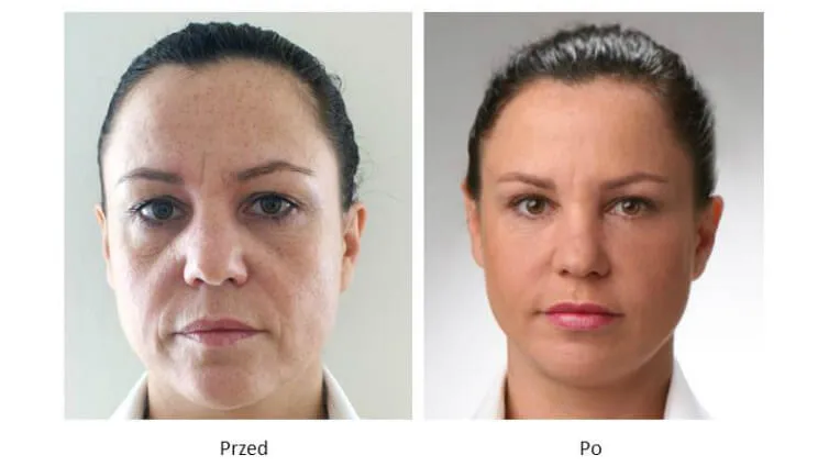 Zabieg z hialuronidazą przed i po