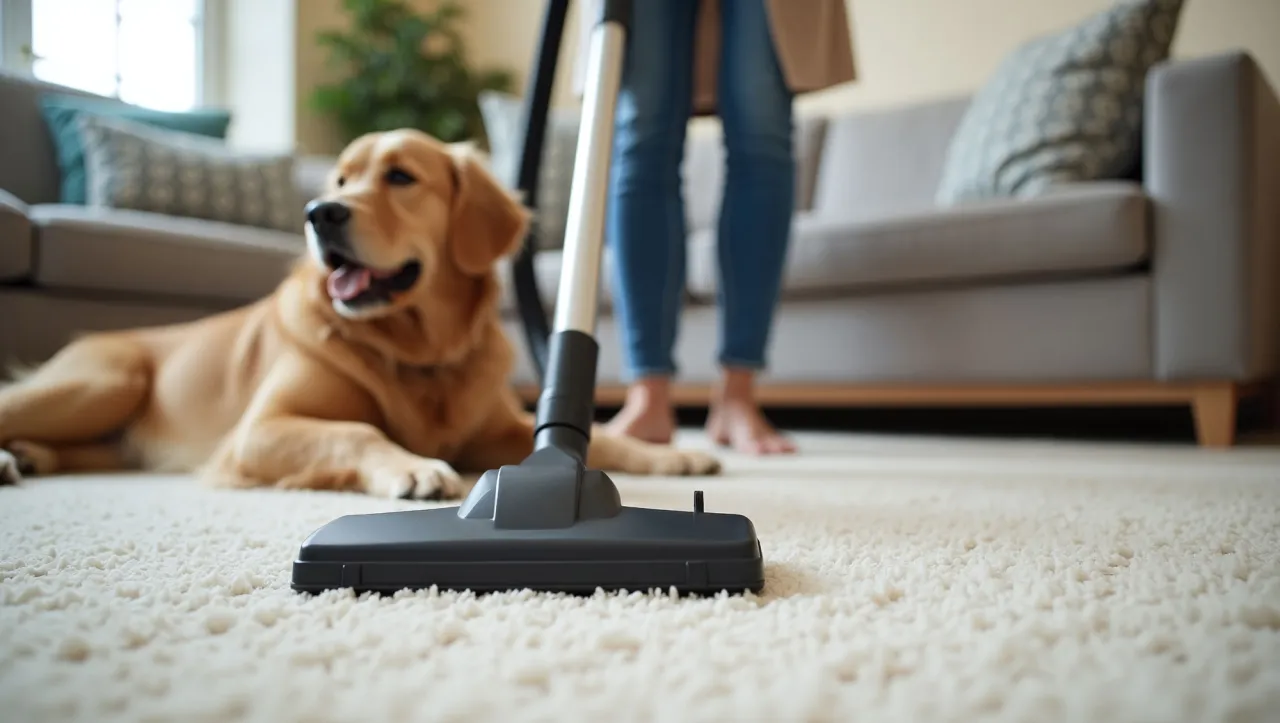 Alergik sprzątający dom z psem