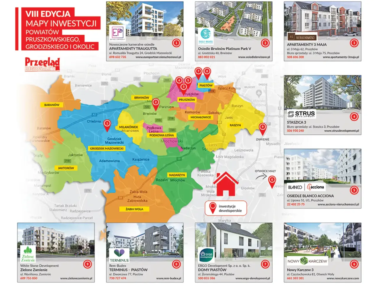 Mapa stanowisk w firmie deweloperskiej