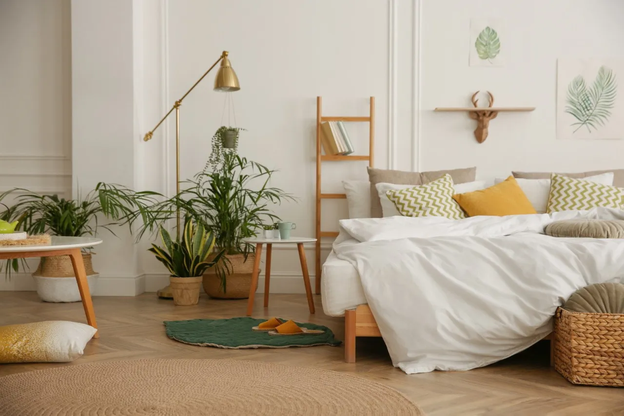 Paleta barw ziemi sypialnia