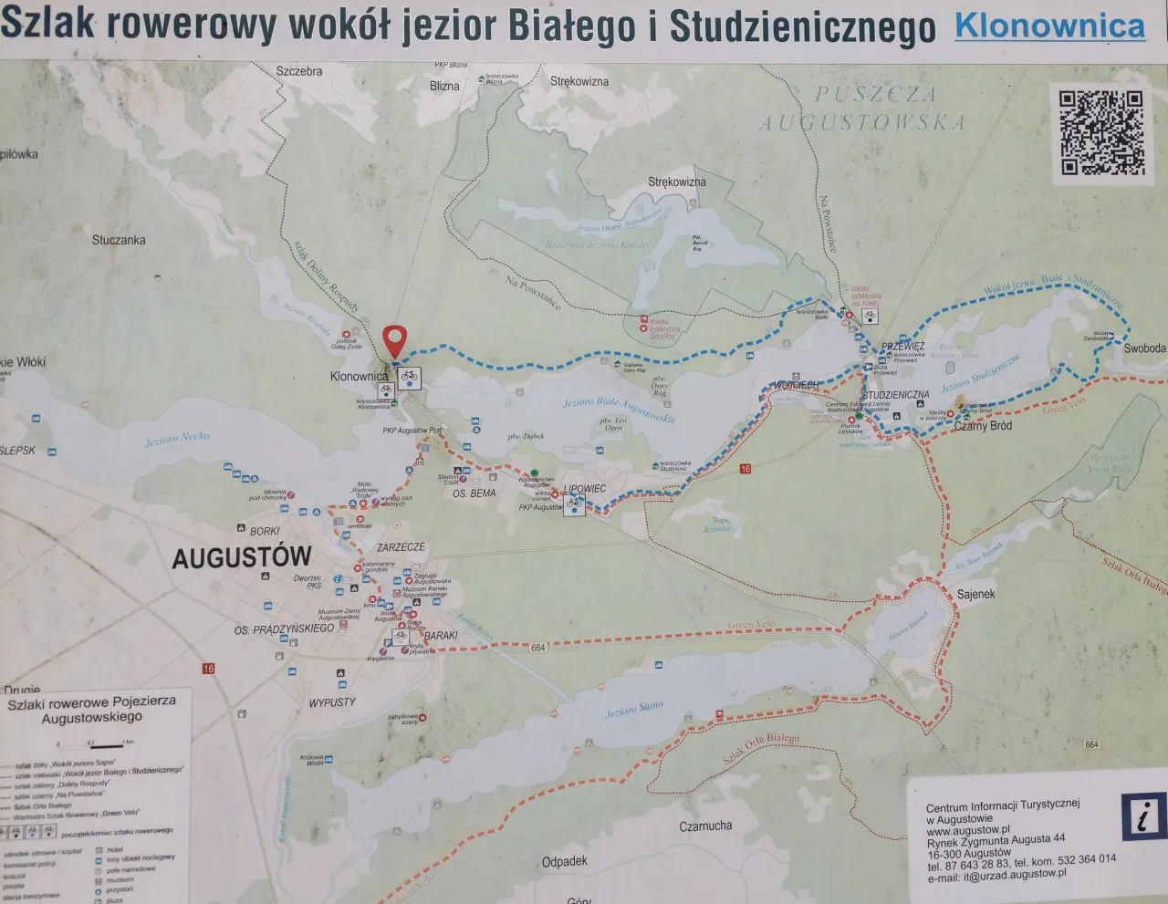 Trasa rowerowa wokół Jeziora Białego Augustowskiego