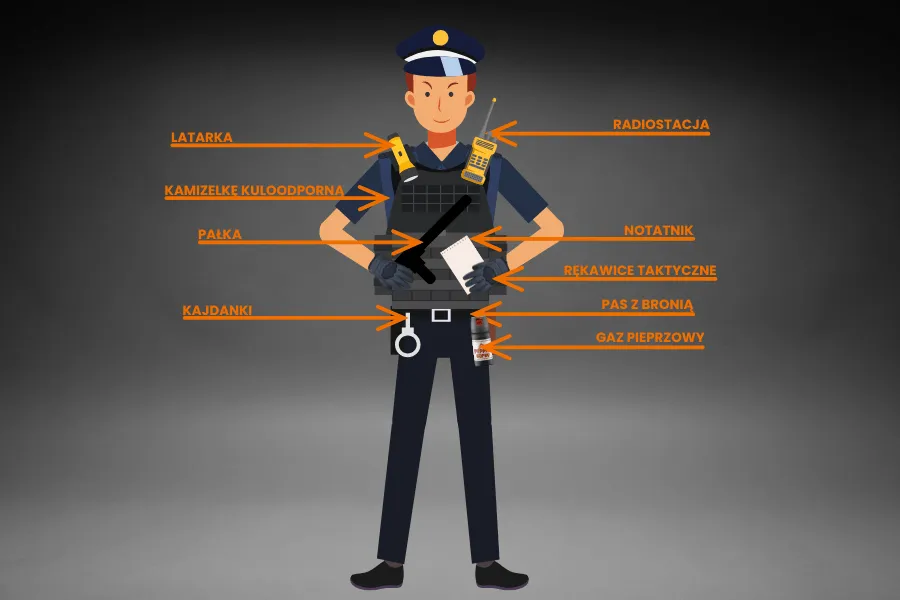 elementy munduru policyjnego schemat