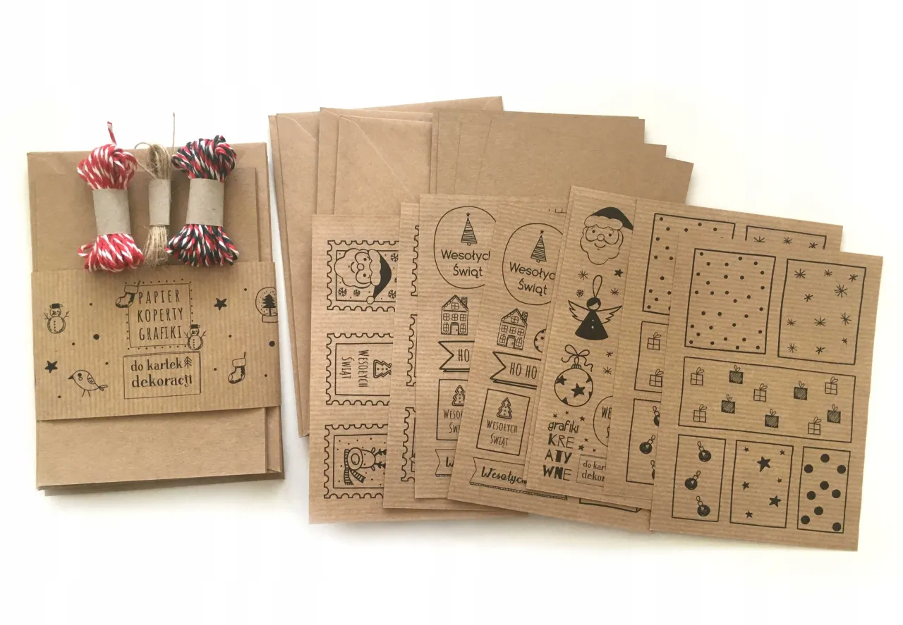 materiały do kartek świątecznych diy