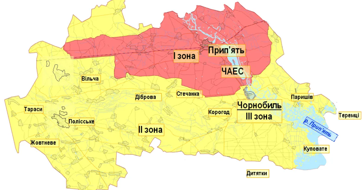 Mapa Strefy Wykluczenia Czarnobyl