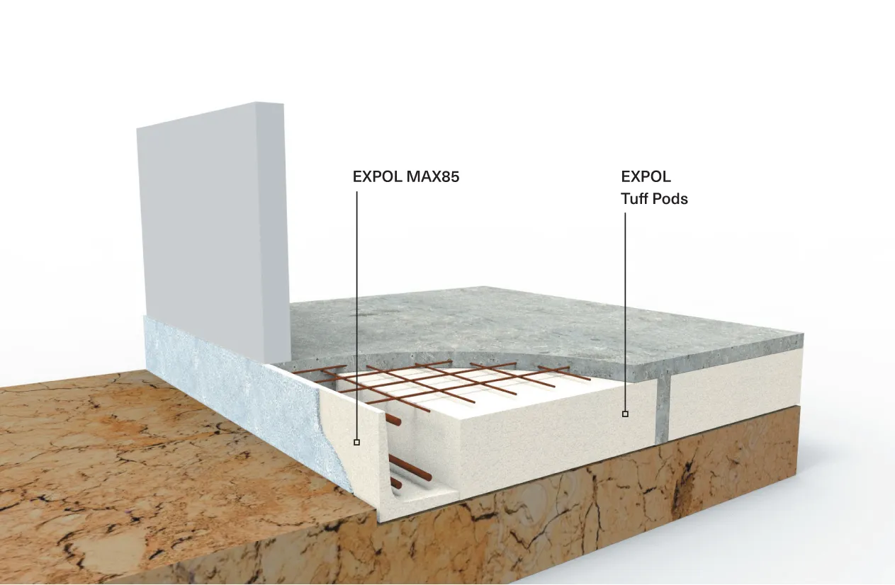 przekr&oacute;j posadzki garażowej z wylewką
